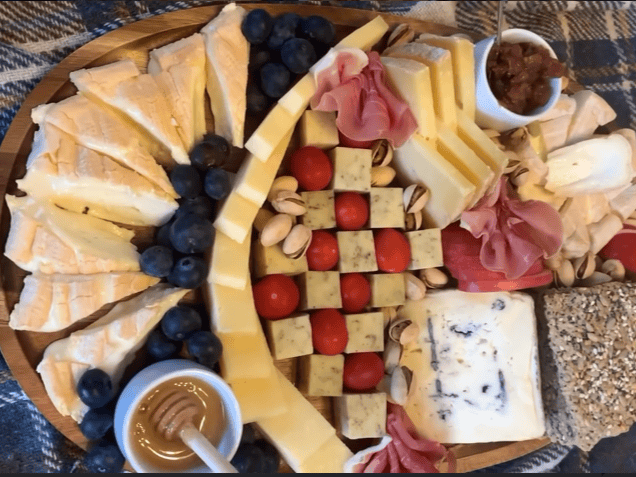Fine Cheesemakers of Scotland- Scottish Cheeseboard with charcuterie,fruits and oatcakes.