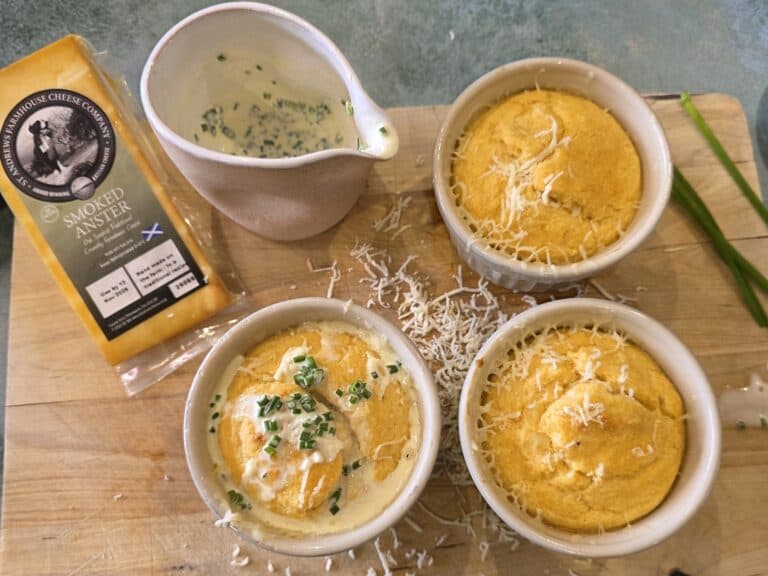 Fine Cheesemakers of Scotland - St Andrews Smoked Anster and Arbroath Smokies Souffle.