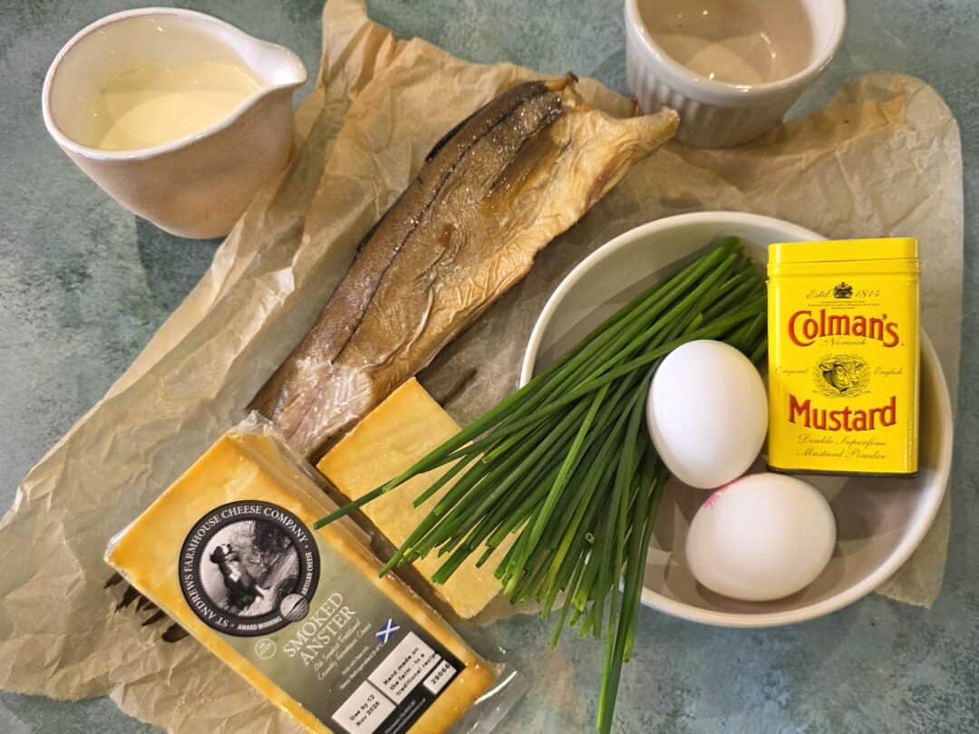 Fine Cheesemakers of Scotland - St Andrews Smoked Anster and Arbroath Smokies Souffle's ingredients.