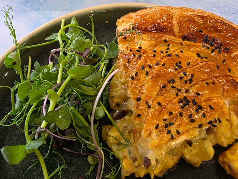 Fine Cheesemakers of Scotland - Squash, chestnut and Blue Murder Pithivier slice.